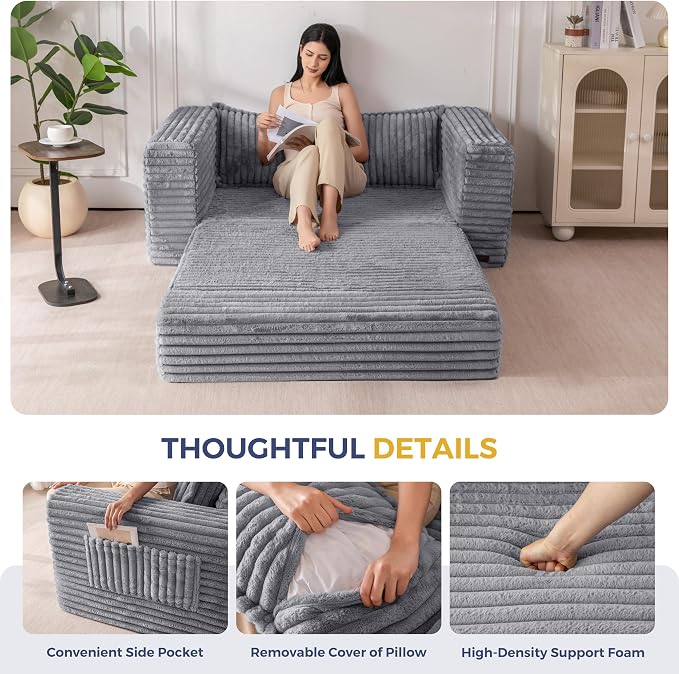 MAXYOYO Convertible Sofa Bed, 2 in 1 Folding Couch Bed - Image 8