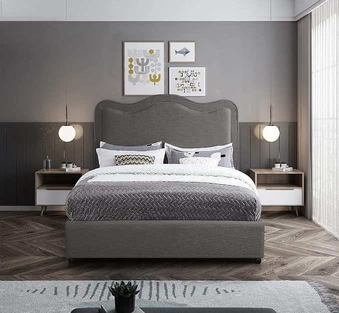 Meridian Furniture FelixGrey-Q Felix Collection Modern | Contemporary Linen - Image 5
