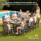 SERWALL 9 Piece Outdoor Dining Set - Image 7