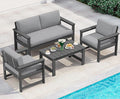 SERWALL 4 Pieces HDPE Outdoor Sofa Set by SERWALL