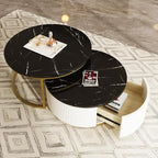 Modern Round Nesting Coffee Table Fluted - Image 4