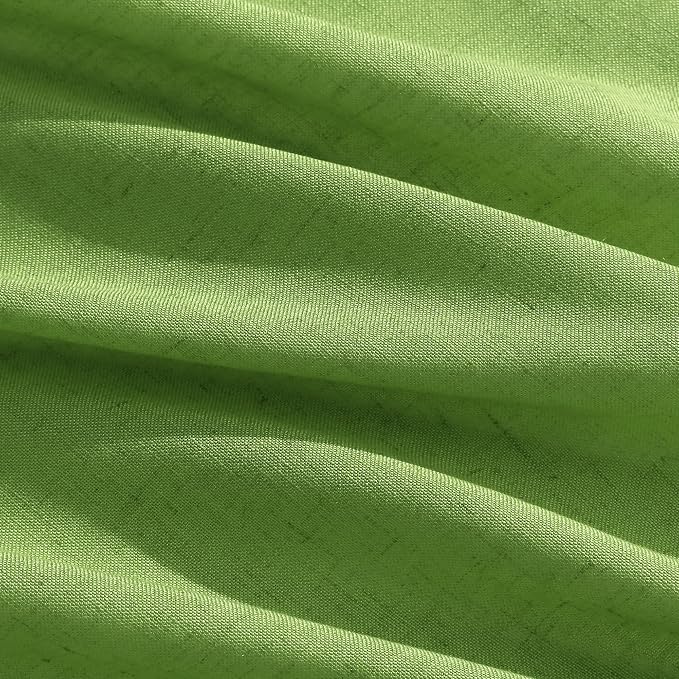 Lime Green Linen Blend Light Filtering Back Tab Curtains 96 Inches Long - Image 5