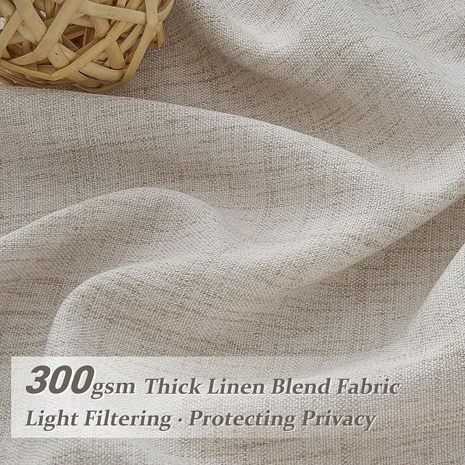 PleatedDrapes Linen Sheer Tall Windows Curtains 100 Inches Long - Image 2
