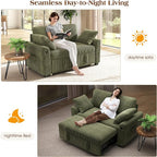 Ihanherry 59-inch Corduroy Convertible Sofa Bed - Image 3
