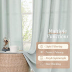 Semi Sheer Linen Curtains 63 Inch Length - Image 9