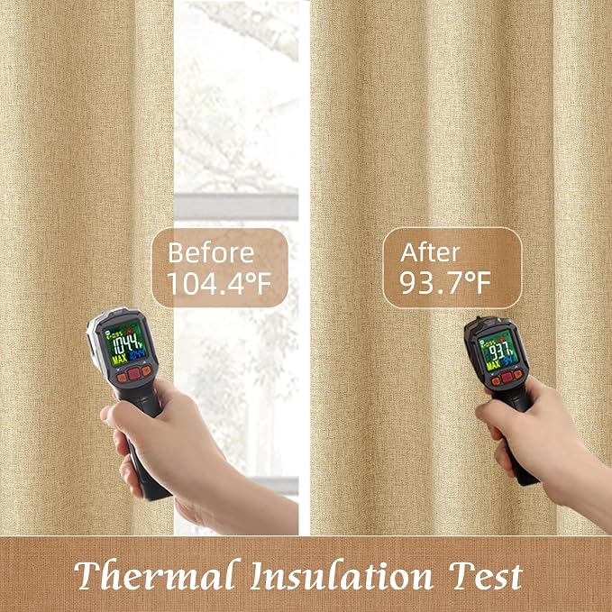 Natural 100% Blackout Linen Curtains 54 Inches - Image 4