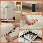 4 Piece Modern Corduroy Sofa Set, L-Shaped Sectional Couch - Image 7