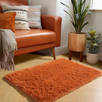 Amdrebio Burnt Orange Small Mini Area Rug 2x3 by Amdrebio