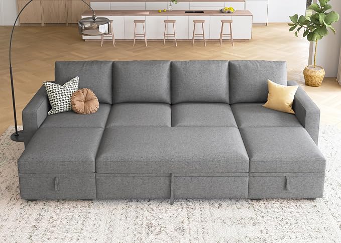 HONBAY Modular Sectional Sleeper Sofa Bed, Sectional Couch by HONBAY