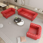 QHITTY 3 Piece Living Room Set, Sectional Chesterfield Sofa Chair Contemporary - Image 7
