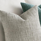 MIULEE Chenille Textured Throw Pillow Covers Light Grey 20x20 Set of 2 | Slubby - Image 3