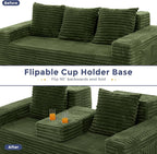MAXYOYO Loveseat Sofa Bed, Striped Faux Fur Foldable Floor Sofa Couch in A Box - Image 7