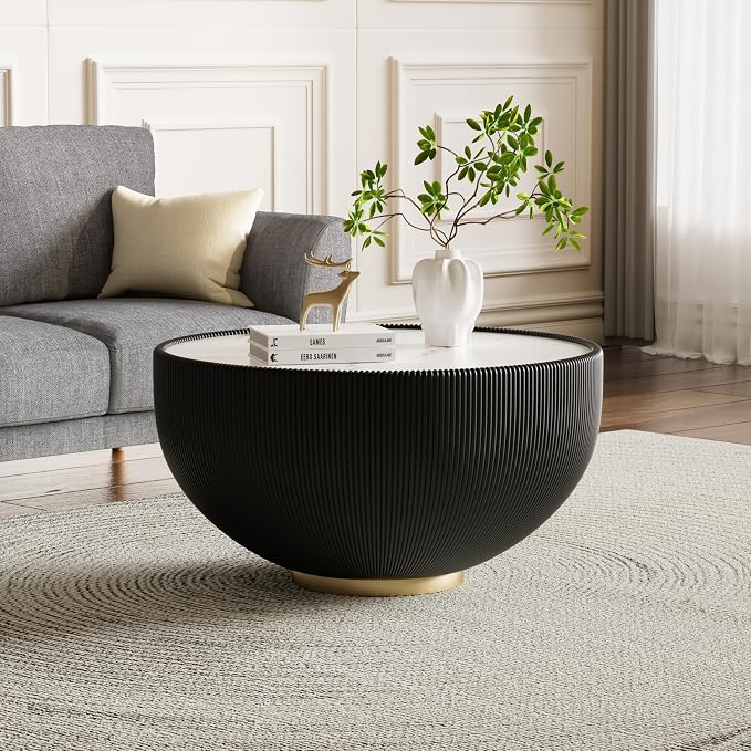 Round Marble Coffee Table Set of 2, 2 Piece Coffee Table and End Table - Image 7