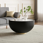 SSLine Bowl-Shape Coffee Table Modern Sintered Stone Top Coffee Table in Black by SSLine