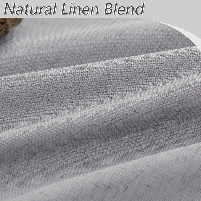 Grey 100% Blackout Curtains 90 Inch Length 2 Panels Set - Image 3