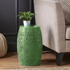 Christopher Knight Home Zoey Small Outdoor Side Table, Lace Cut Iron End Table - Image 4