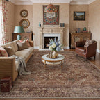 10x14 Brick Red Vintage Floral Washable Area Rug - Image 3