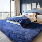 Navy Blue Rug 5x8 Ft, Fluffy Rugs - Image 9