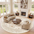 Round Rug 8ft, Circle Rug for Dining Room Table, Dining Room, Nursery Room by Zesthome