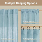 Stone Blue 72 inch Linen Textured Curtains - Image 3