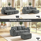 Ihanherry 81-inch Corduroy Modular Sectional Sofa Bed - Image 8