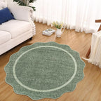 GarveeHome Scalloped Washable Non-Slip Round Rug 4 ft - Image 4