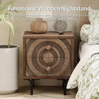 Aoikax Farmhouse 2-Drawer Nightstand, Accent Wooden Nightstand - Image 3