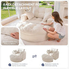 MAXYOYO Oversized Round Chaise Lounge Sofa, Upholstered Lounge Chair - Image 8