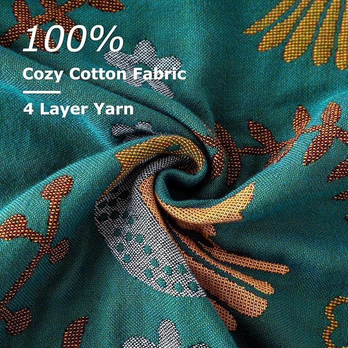 LUTBM Boho Throw Blanket for Couch 100% Cotton Soft Birds and Floral Double - Image 7