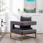 Roundhill Furniture Lenola Upholstered Accent Arm Chair - Image 6
