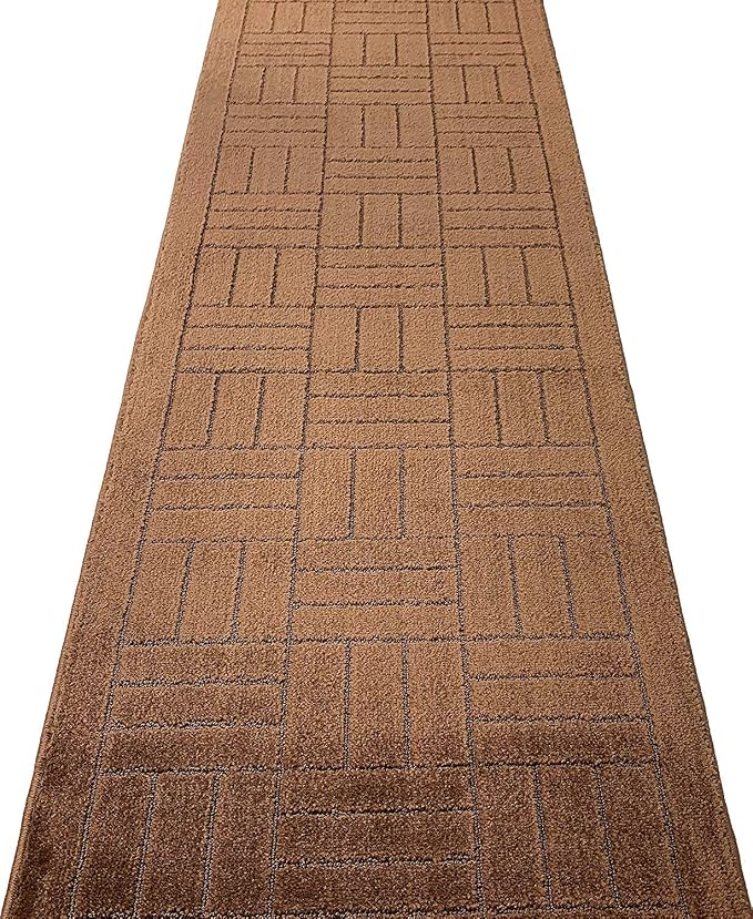 10 ft Long Brown Hallway Kitchen Runner Rug Non-Slip Washable, Custom Size - Image 3