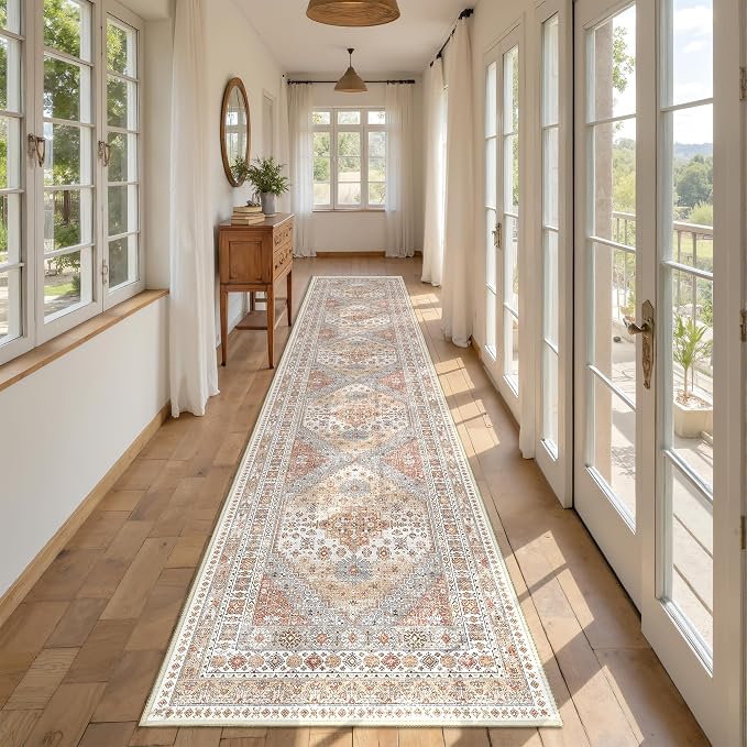 Hallway Runner Rug 2x12 Extra Long Washable Runner, Non Slip Runner by Restydon