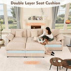 GOSUHI 108" U Shaped Couch, Modular Sectional Sofa, 3-Seater Comfy Cloud Couch - Image 5