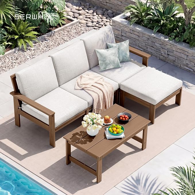 SERWALL Outdoor Ottoman with Cushions - Image 6