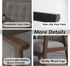 Modern Accent Chair with Wooden Table, Upholstered Linen Fabric Leisure Side - Image 6