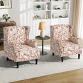 Pia Ricco Set of 2 Floral Accent Chairs, High Back Upholstered Armchairs by PiaRicco