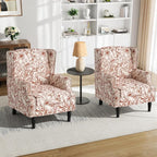 Pia Ricco Set of 2 Floral Accent Chairs, High Back Upholstered Armchairs by PiaRicco