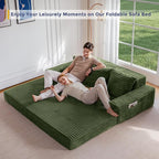 MAXYOYO Loveseat Sofa Bed, Striped Faux Fur Foldable Floor Sofa Couch in A Box - Image 8
