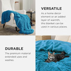 Bedsure GentleSoft Fuzzy Sherpa Faux Fur Twin Blanket Bright Blue Cozy Gifts - Image 4
