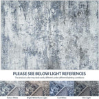 6x9 Area Rugs for Living Room Washable Bedroom Dining Room Blue Grey | Modern - Image 8
