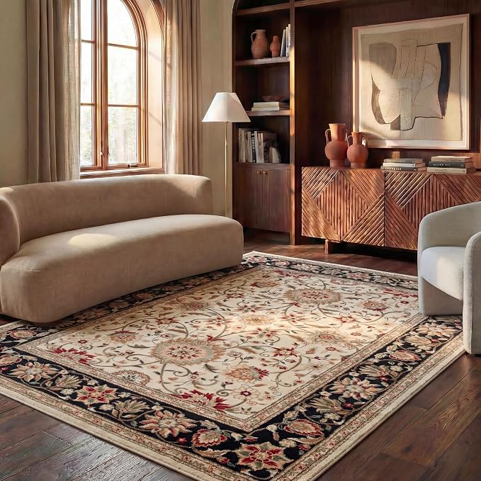 SAFAVIEH Lyndhurst Area Rug 6x8, Traditional Ivory & Black LNH212B - Image 2