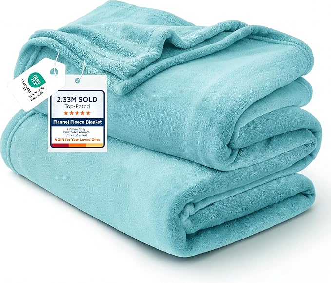 Bedsure GentleSoft Fleece Bed Blankets Queen Size River Blue by Unknown