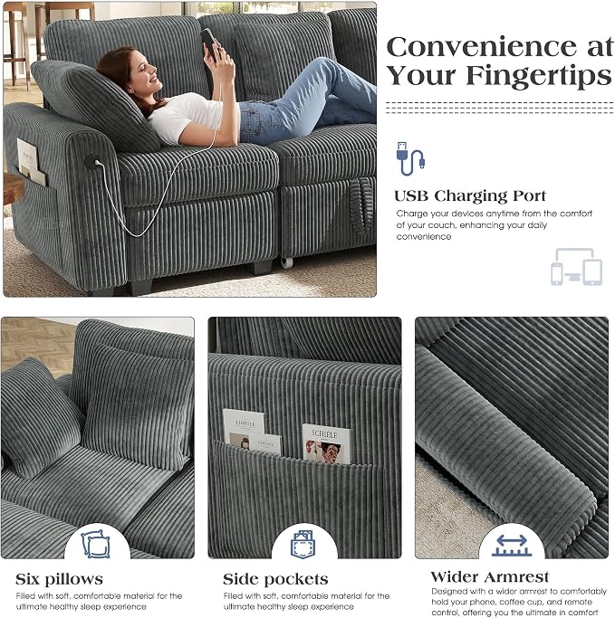 Ihanherry 8-Seater Large Sectional Sofa Bed - Image 6