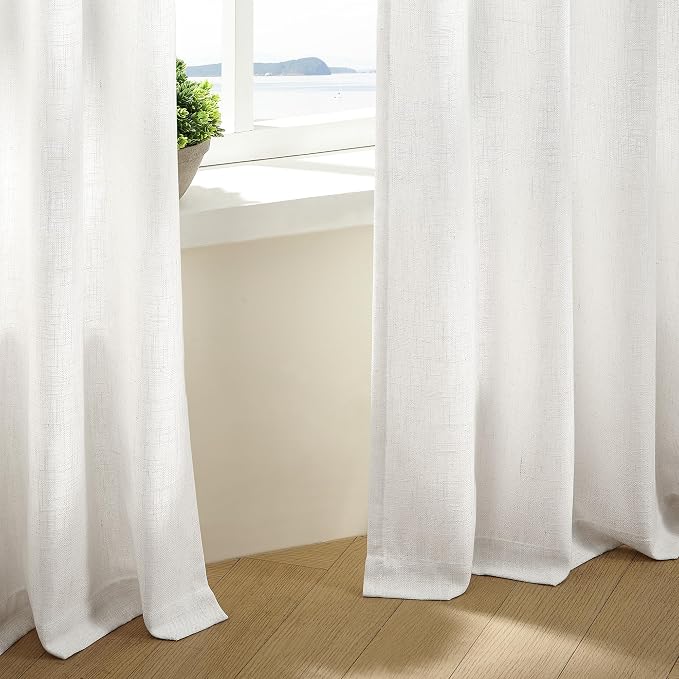 Beige White 120 Inch Curtains High Ceiling Tall Curtains 2 Panels | Pinch - Image 7
