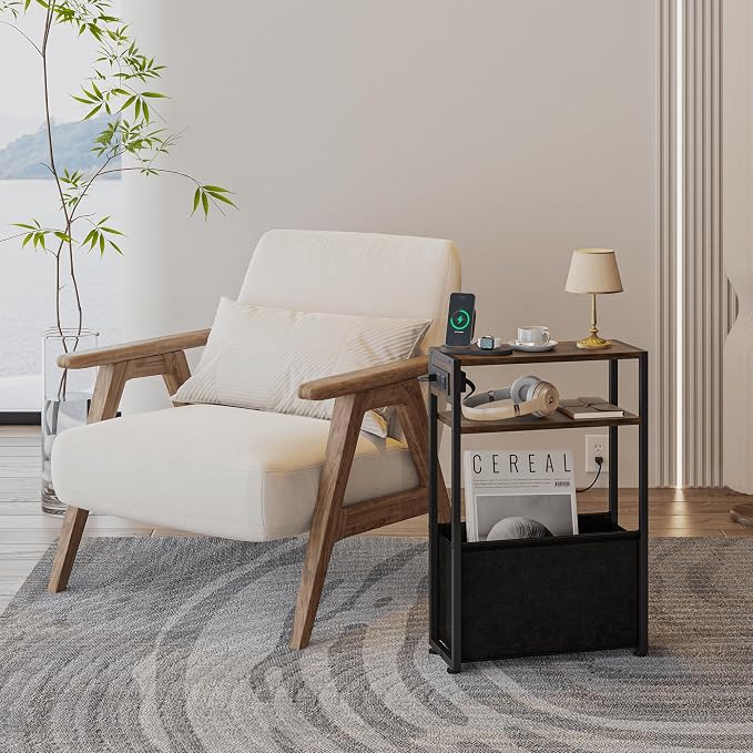 Leomonio Narrow Side Table, Slim End Tables - Image 3