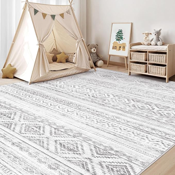 cotiled Boho 10x14 Area Rug for Living Room: Large Moroccan Washable Rug | - Image 7