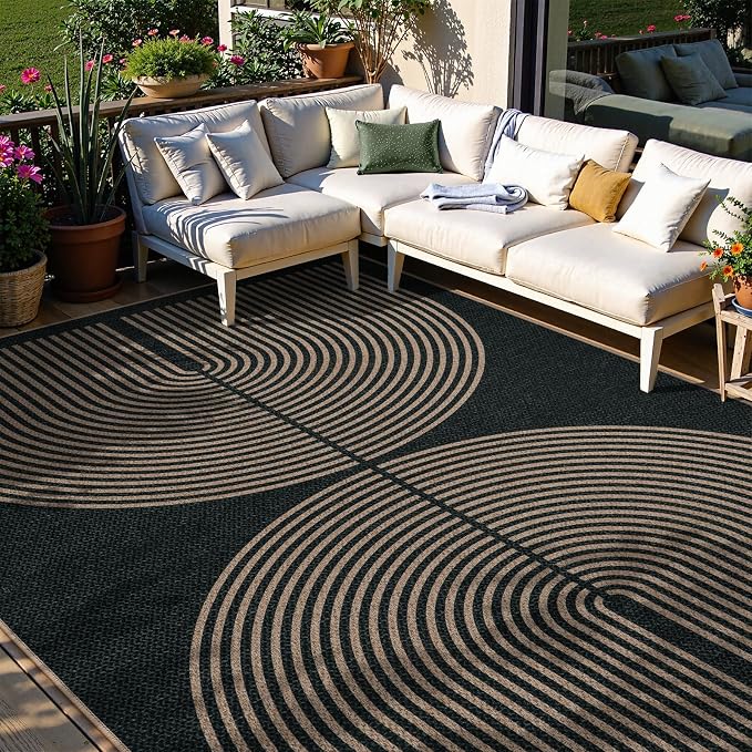Lahome Enfys Rainbow Easy Jute Outdoor Carpet, Washable Rugs 9x12 - Image 2