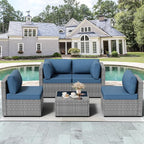 Vongrasig 5 Pieces Outdoor Sectional Furniture, All-Weather Rattan Patio - Image 2