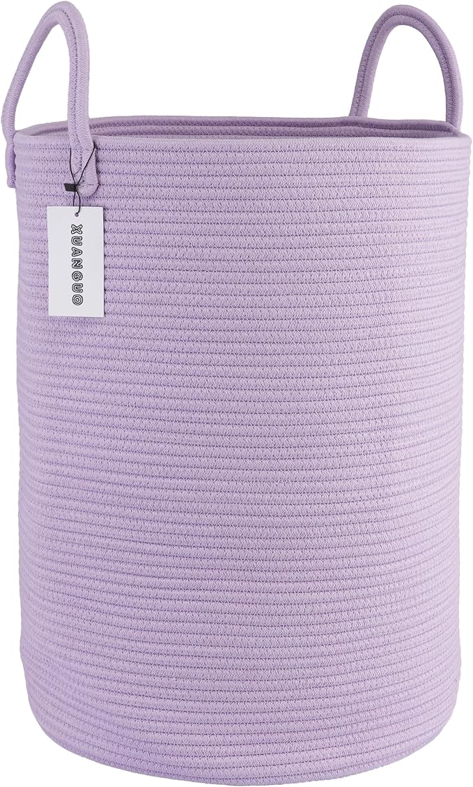 XUANGUO Cotton Rope Laundry Basket Hamper by XUANGUO