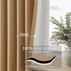 100% Blackout Linen Curtains 84 Inch Length 2 Panels Set - Image 4